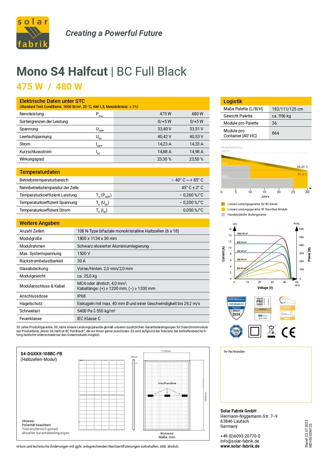 1H BT | Bi & Ci - Tec GmbH - Standard Glas/Glas N-Typ 415W Terrakotta V2